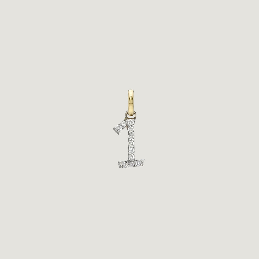 14k Gold Diamond Numerology Charm
