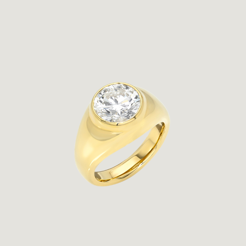 2.7ct Chunky Diamond Signet Ring