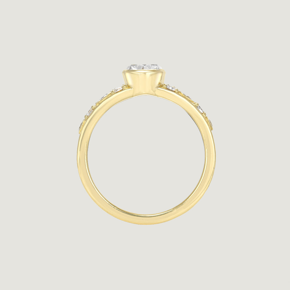 1.5ct Oval Bezeled Tapered Ring