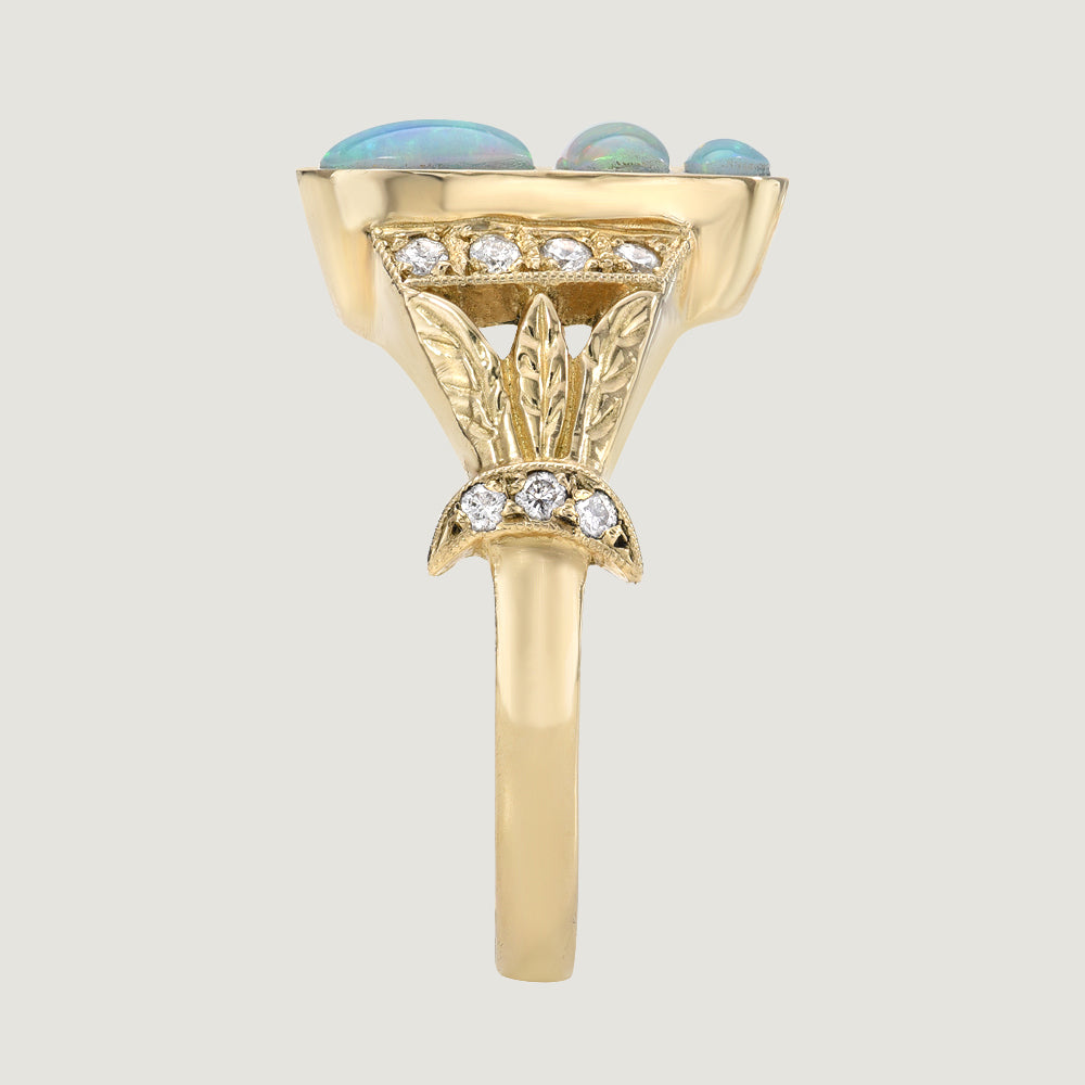 14k Opal Scarab Ring