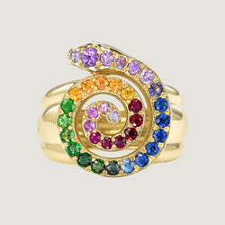 RAINBOW COSMIC SERPENT RING